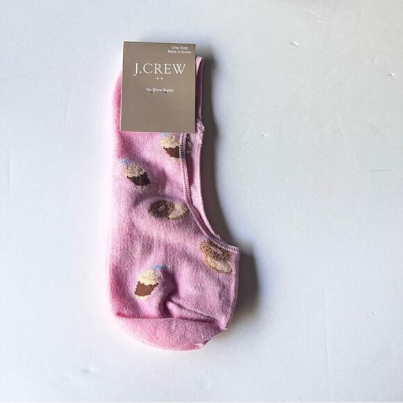 J.Crew Women's Coffee and Bagel Print Graphic Design 
No Show Ankle Socks - Picture 1 of 5